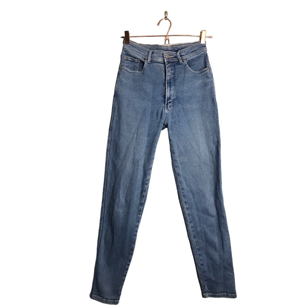 Bill Blass | Vintage high rise stretch skinny jeans no back pockets •